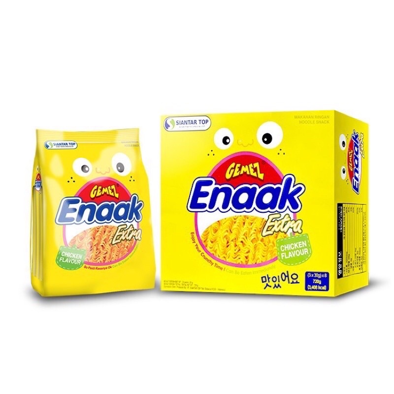 Enaak ขนมหมี่กรอบ มาม่ากินเล่น มาม่ากินดิบ 30กรัม/ห่อ