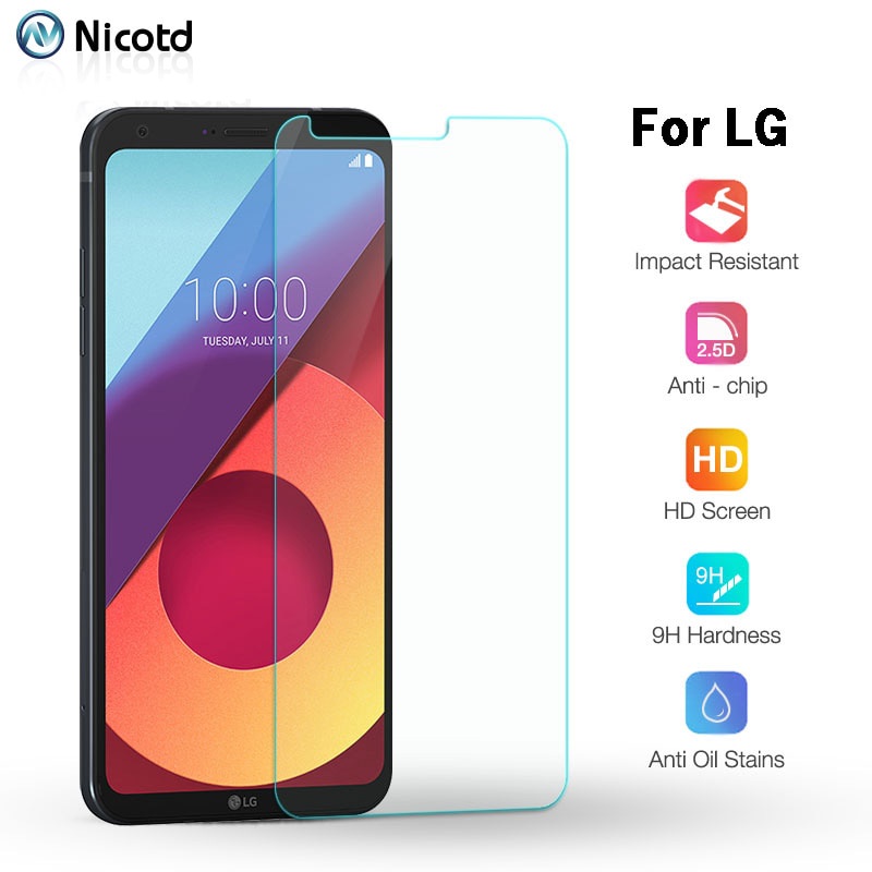 ความแข็งป้องกันหน้าจอสําหรับ LG G8s ThinQ V20 G6 Q6 K4 V10 X POWER 2 3 กระจกนิรภัยป้องกันการระเบิดสํ