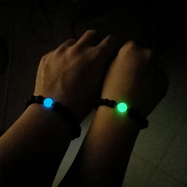 DIY GLOW IN THE DARK COUPLE BRACELET LUMINOUS BLACK BEADS 特 夜光面珠黑色珠手链 MANIK GELANG TANGAN