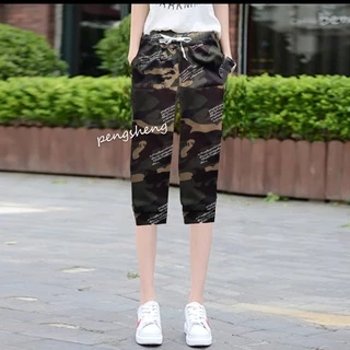 #กางเกงลายทหารขา4ส่วนขาจั้ม ผ้ายืดตัวใหญ่ดีใส่เทียวใส่ออกกำลังกายใด้ ราคาพิเศษ+ ผ้ายืดใส่สบายมี3ไชส์ เอว25-48ใส่ได้ =031