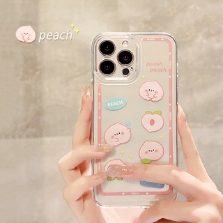 เคสโทรศัพท์มือถือ แบบนิ่ม ลายพีชน่ารัก สําหรับ Apple Iphone 8p 11 12 13 pro max 12 11 xr xs