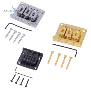  Box Guitar Parts: 3-string Gold Top Loading Hard-tail Adjustable Bridge Gold Color