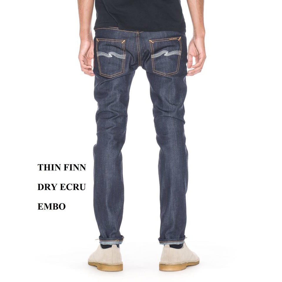 nudie thin finn dry ecru embo