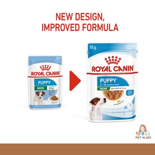 Royal Canin mini puppy อาหารเปียก ชิ้นเนื้อในน้ำเกรวี่ (ซอง)