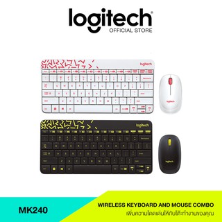 Logitech MK240 Nano Wireless Combo (เมาส์ คีย์บอร์ดไร้สาย เรียบง่าย กะทัดรัด สีสันสดใส) คีย์แคปไทย/อังกฤษ