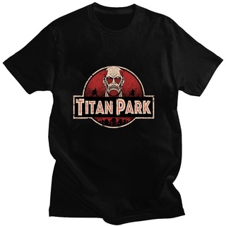 [S-5XL] เสื้อยืดแขนสั้นลําลอง ผ้าฝ้าย แบบบาง ทรงหลวม พิมพ์ลายอนิเมะ Attack on Titan Park AckermanSend Friends แฟชั่นฤดูร