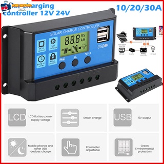 อุปกรณ์ควบคุมการเก็บประจุพลังงานแสงอาทิตย์ 12 24V 10 20 30A หน้าจอ LCD