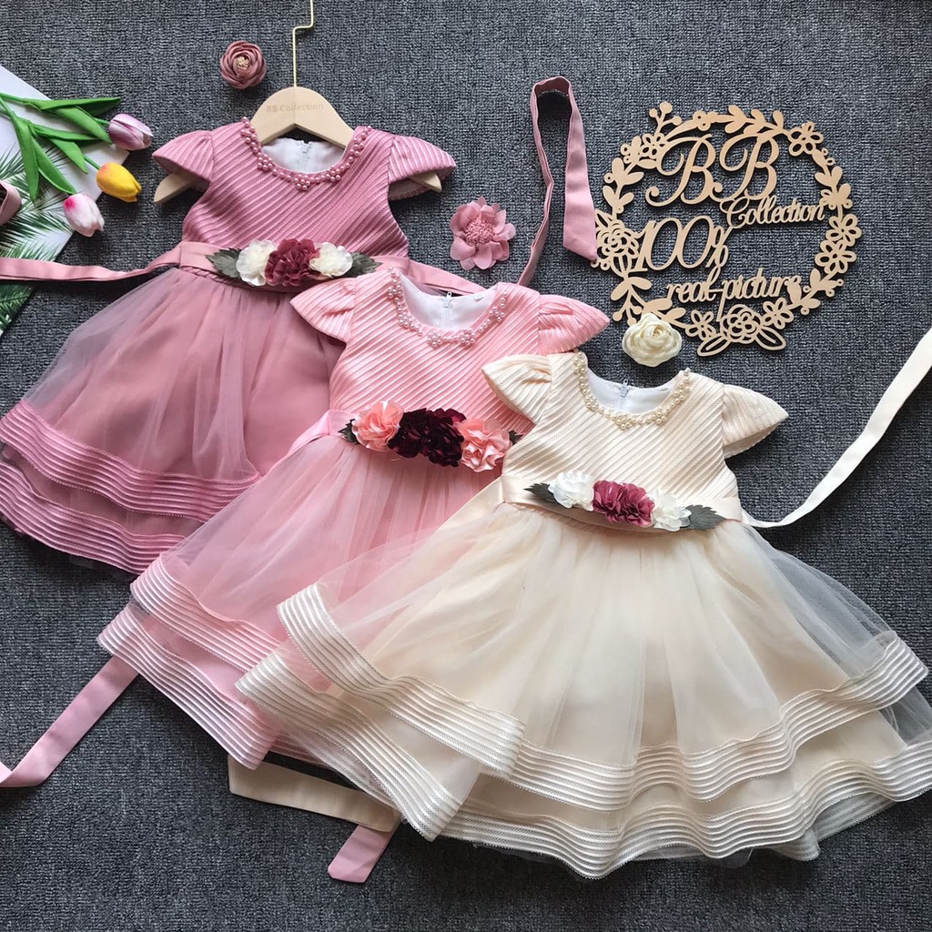 LITTLE BEAR KIDS GOWN 666-JN*4 (W HEADBAND) 3343