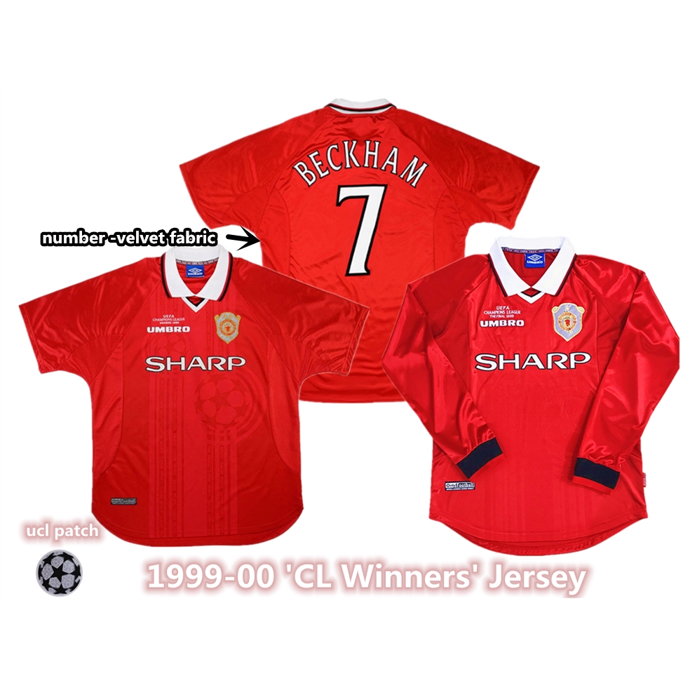 เสื้อกีฬา เสื้อฟุตบอล Manchester United 1990-00 สำหรับผู้ชาย