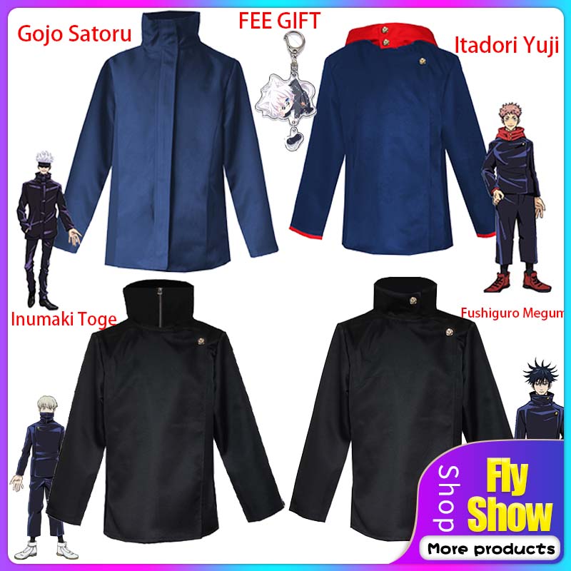Jujutsu Kaisen คอสเพลย์ Gojo Satoru Itadori Yuji Inumaki Toge Fushiguro Megumi Cos ซิปเสื้อ Unisex เครื่องแต่งกายอะนิเมะเสื้อผ้า