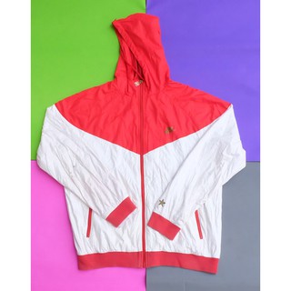 Nike Windrunner Jacket อก 24 นิ้ว ยาว 27 นิ้ว สีขาว/แดง มือสอง ของแท้