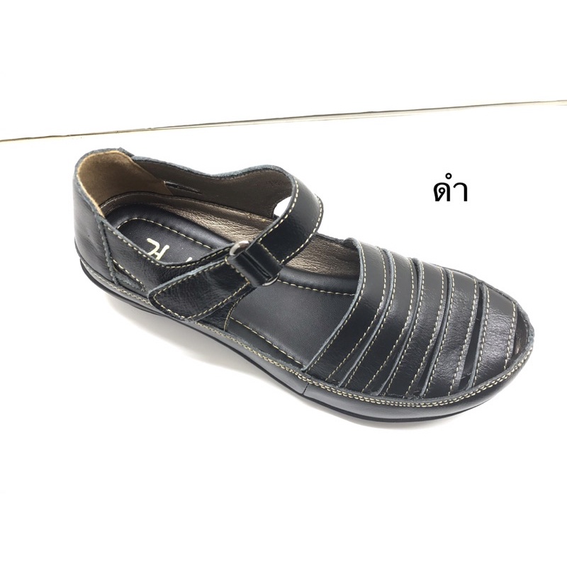 รองเท้ารัดส้นหนังแท้#รองเท้าเพื่อสุขภาพJX818-6B