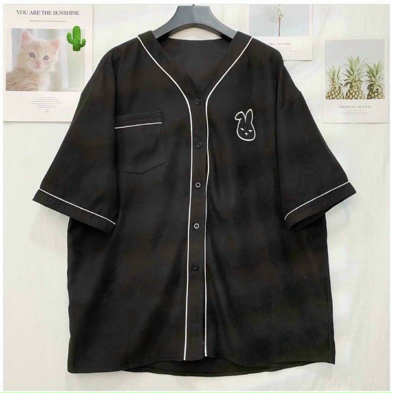 เสื้อเชิ้ตผู้หญิงสไตล์ CADIGAN RUNNING EDGE EMBROIDERED WITH SUPER CUTE SMALL RABBIT PATTERNS MIJU S