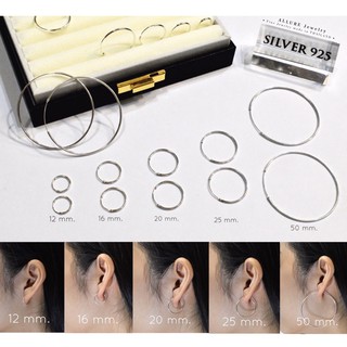 ราคาต่างหูห่วง เงินแท้ 925 ตัวเรือนตอก 925 (Hoop Earrings) Silver925 ต่างหูเงิน ต่างหู ต่างหูเงินแท้ Allure jewelry