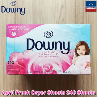 Downy® April Fresh Dryer Sheets 240 Sheets ดาวน์นี่ แผ่นหอมอบผ้า แผ่นปรับผ้านุ่ม แผ่นอบผ้า