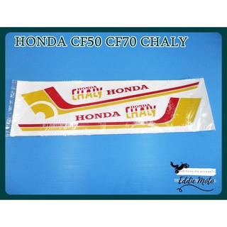 HONDA CF50 CF70 CHALY STICKER "YELLOW" &amp; "RED" SET PAIR // สติ๊กเกอร์ชาลี สีเหลือง - แดง เคลือบเงา งานพิมพ์ละเอียด คมชัด
