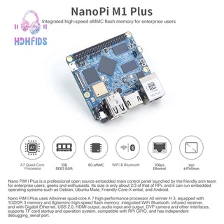 บอร์ดทดลองบลูทูธ LAN WiFi NanoPi M1 Plus Allwinner H3 Quad-Core Cortex-A7 1GB DDR3 RAM+8GB EMMC Gigabit