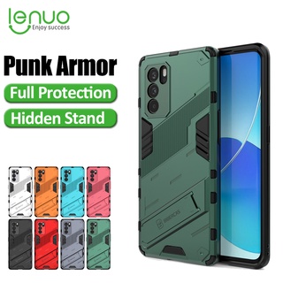 Lenuo กับผู้ถือ Punk เคส สำหรับ OPPO Reno 6 6 Pro Reno 5 5 Pro 5G Reno 6 Pro Plus เคสโทรศัพท์ เกราะ กันชน กันกระแทก เคสมือถือ