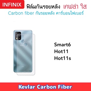 ฟิล์มหลัง Kevlar เคฟล่า For infinix Smart6 Hot11 Hot11 CarbonFiber