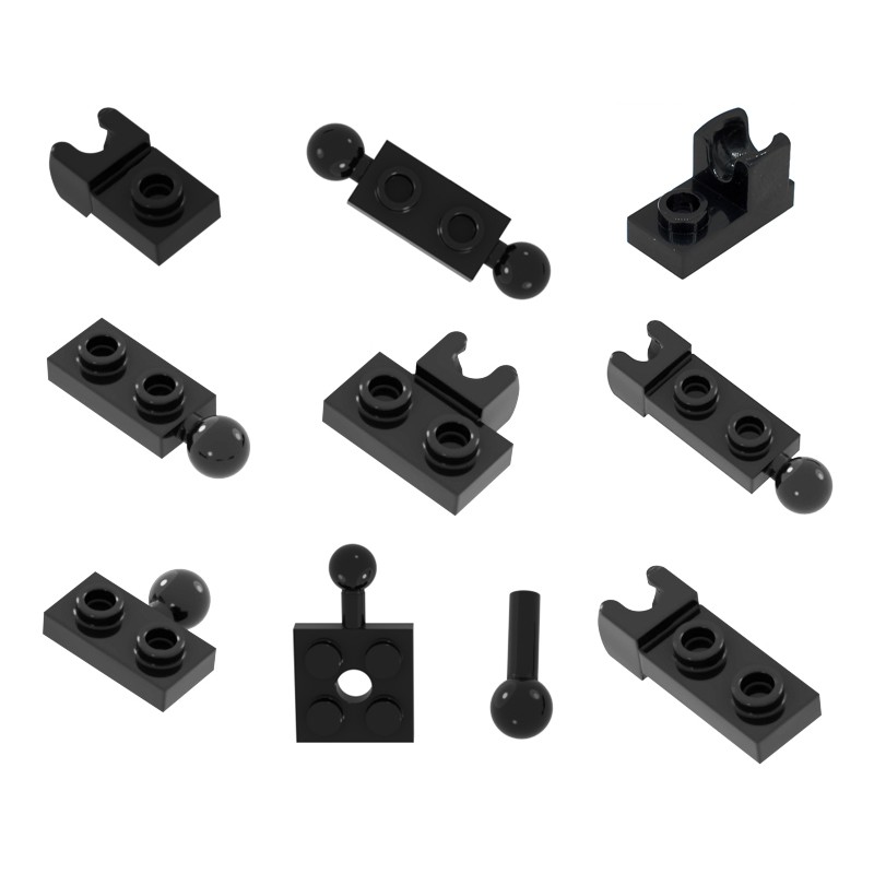 10pcs ทรงกลม Joint Connector สั้น 2-hole Ball-with-Ball ฐาน Building Block การเชื่อมต่อรถใช้งานร่วมกับคลาสสิก 14417