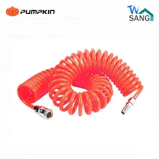 สายลมขดสปริง พร้อมคอปเปอร์ PUMPKIN รุ่น Apollo 31478 สีส้ม 5x8มม. ยาว 9M 12M 15M @wsang