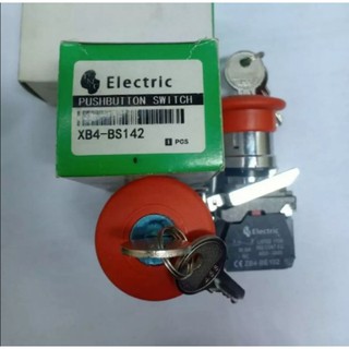 สวิทช์กุญแจขนาด22มิล รุ่น-XB4-BS1-42-NC PUSH BUTTON SWITCH