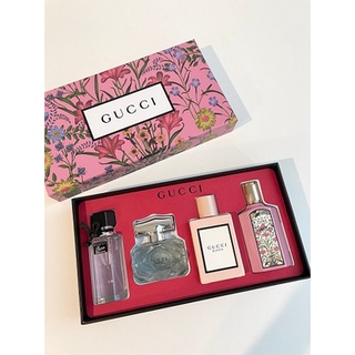 Gucci Flora Gorgeous Gardenia Pink Limited Edition Edp Set for Women With 4x30ml (Spray button)-(100% ORIGINAL)