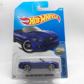 รถเหล็ก Hotwheels 2015 FORD MUSTANG GT CONVERTIBLE สีน้ำเงิน (ib24)