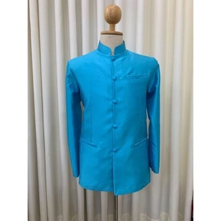 เสื้อไหมชายสีดำคอพระราชทานตัดเย็บอย่างดีอัดผ้ากาวเรียบร้อยมีหลายสีอะไรไซส์ให้เลือกมีราคาปลีกส่งสนใจสอบถาม 0942 5346 88