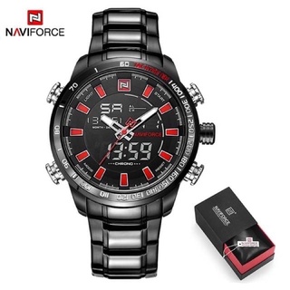 NAVIFORCE byMMTIME นาฬิกาแบรนด์แท้สินค้าพร้อมกล่อง กันนำ้ มีวันที่ ปลุก จับเวลา ไฟ