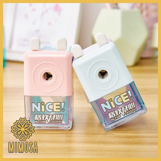 MIMOSA พร้อมส่งในไทย Pencil Sharpener ที่เหลาดินสอแบบหมุน กบเหลาดินสอ สีสันน่ารัก พกพาสะดวก