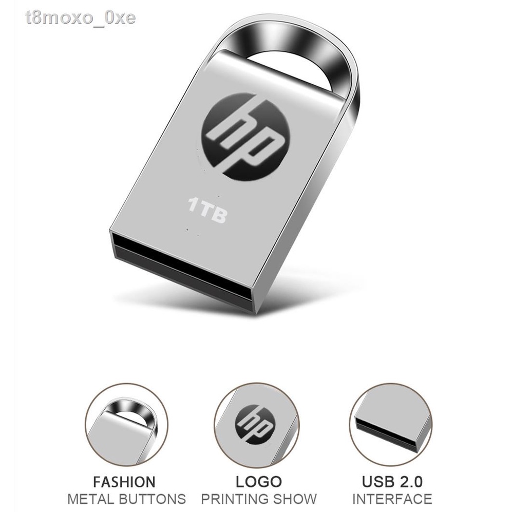 แฟลชไดรฟ์ HP Metal USB Flash Drive 256GB/512GB mini thumbdrive Pendrive 1TB/2TB Flash Memory Stick waterproof Pen Drive #6
