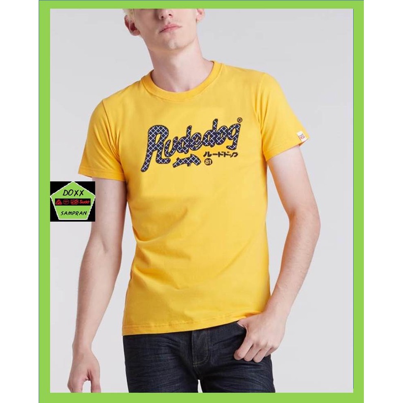 Rudedog เสื้อคอกลม ชาย หญิง รุ่น Waffle สีเหลือง