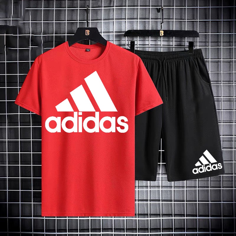 ชุดเซ็ทแฟชั่นเสื้อยืดแขนสั้นสกรีนลาย+กางเกงขาสั้นกางเกงขาสั้นลำลอง กางเกงกีฬา ใส่ได้ทั้งหญิงและชายT1