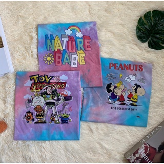 🔥สินค้าพร้อมส่ง🔥เสื้อยืด เสื้อมัดย้อม เสื้อเรนโบว์ เสื้อToy story เสื้อpeanuts snoopy เสื้อยืดoversize