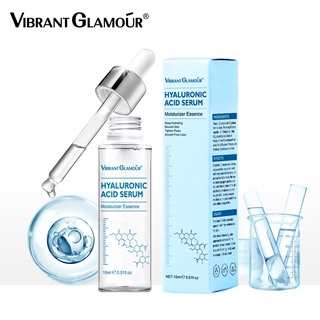 VIBRANT GLAMOUR เซรั่มกรดไฮยารูลอนิก ต่อต้านริ้วรอย กระชับรูขุมขน ไวท์เทนนิ่ง ให้ความชุ่มชื้น ลดริ้วรอย บํารุงผิวหน้า ให้ความชุ่มชื้น ดูแลผิวอวบอิ่ม ขนาด 15 มล.