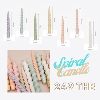 Clear the table พร้อมส่งเทียนตั้งโต๊ะ  เทียนสีพาสเทล เทียนหอม รุ่นSpiral Candle