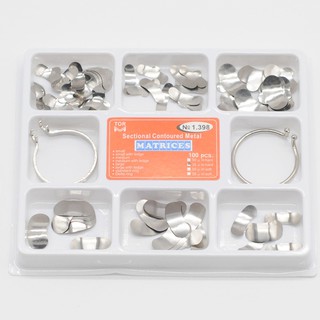 1Box Full Kit Dental Matrix Sectional Contoured Metal Matrices No.1.398