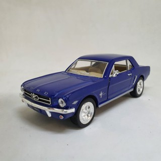 โมเดลรถเหล็ก 1964 Ford Mustang  งาน Kinsmart ขนาดประมาณ 12cm สเกล1:36 เปิดประตูได้ สีน้เงิน