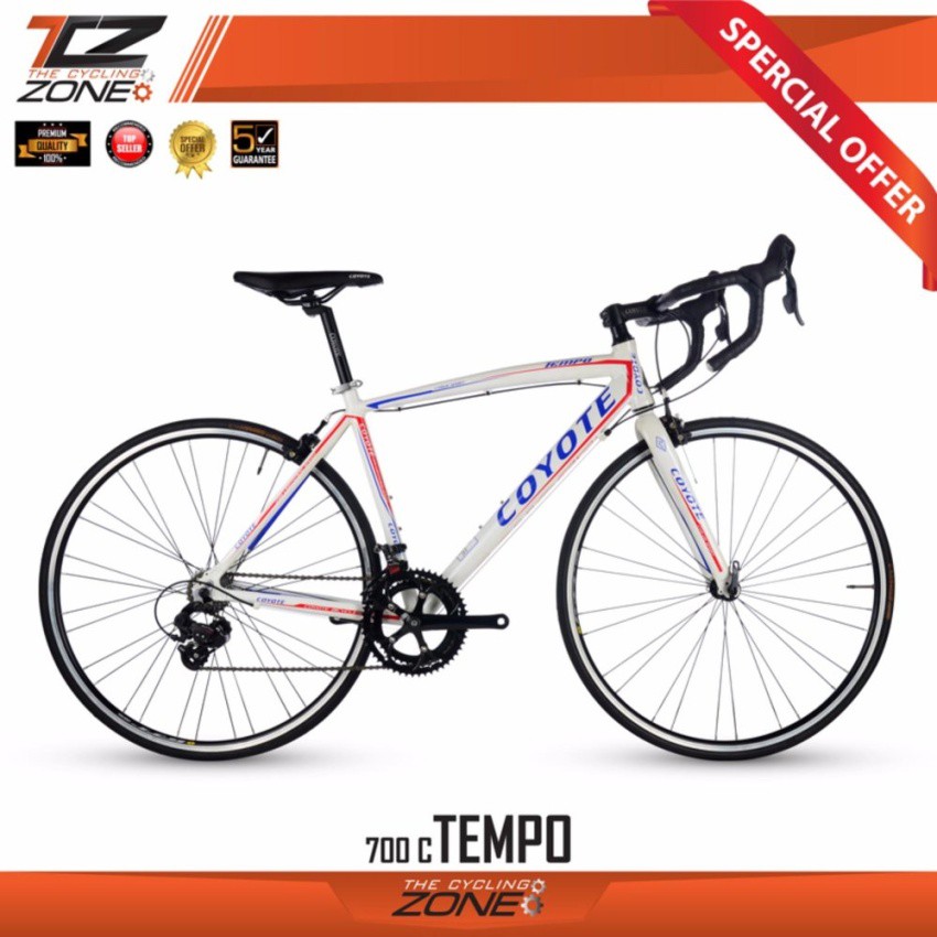 COYOTE จักรยานเสือหมอบ (มือตบ) รุ่น TEMPO 700C 14SPEED(สีขาว/น้ำเงิน)