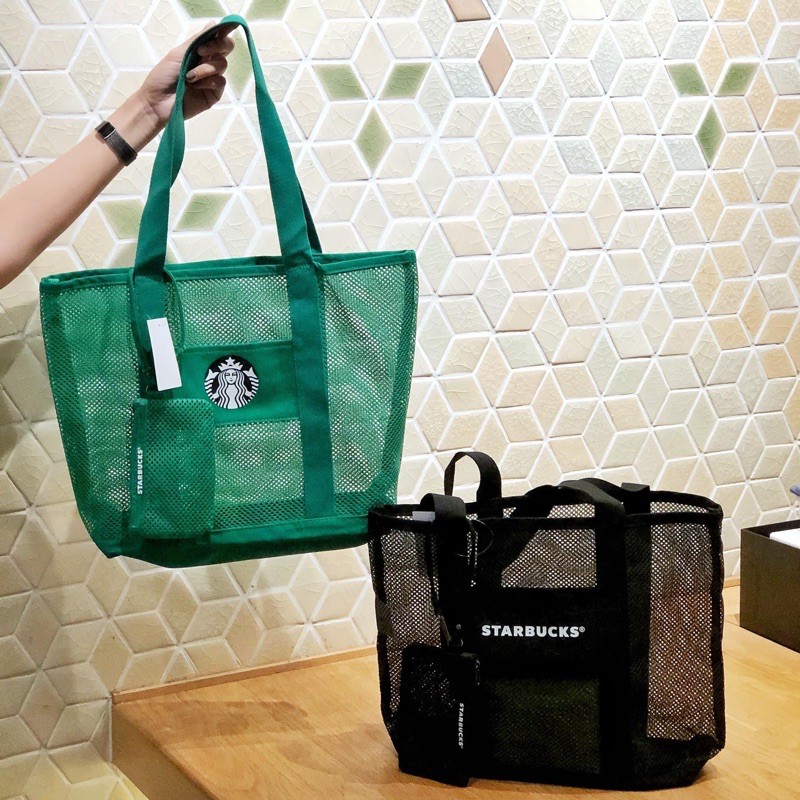 แท้ 100% STARBUCKS® Mesh tote bag กระเป๋าตาข่าย