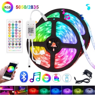 Kefeng สายไฟ LED RGB 5M-20M 5050 2835 DC12V บลูทูธ ยืดหยุ่น กันน้ํา APP และพาวเวอร์ซัพพลาย สําหรับห้อง TV