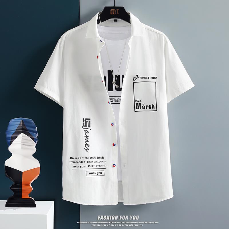 Plankton เสื้อเชิ้ตแขนสั้นลําลอง ทรงหลวม เข้ากับทุกการแต่งกาย สไตล์เกาหลี สําหรับผู้ชาย