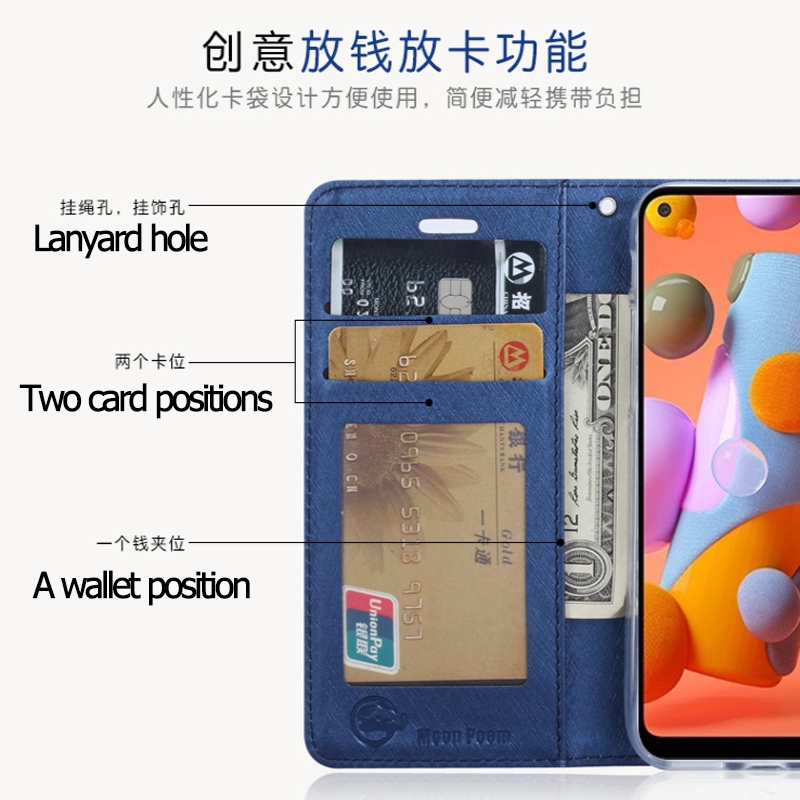 เคสหนังฝาพับ Samsung Galaxy S22 Ultra S22+ S22plus A22 4G 5G A71 A51 Note10lite S10lite C9 Pro เคสมือถือ Flip Card Soft TPU Case เคสป้องกัน #8