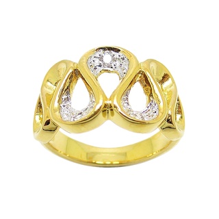 แหวนประดับพลอยรูปไข่สีขาว cubic zirconia แหวนทรงไข่ แหวนประดับพลอยสีขาวใส แหวนใส่เล่น ทองชุบ