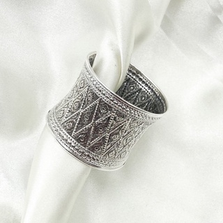 DSP กำไลเงินแท้ลายสร้อยดอกหมาก สี่เหลี่ยมขนมเปียกปูนทรงอานม้า เงินแท้ 925: DSP 925 Sterling Silver Cuff Bangle[GSPP0341]