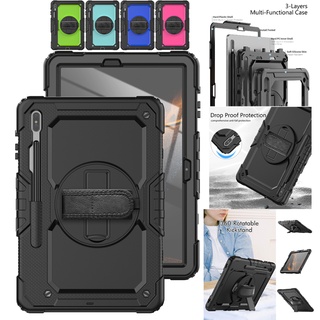 Heavy Duty Shockproof Tablet Case Cover for Samsung Galaxy Tab S8 11" X700 X706 2022 Tab S8 Plus 12.4" X800 X806 2022 Tab S8 Ultra 14.6" X900 X906 2022 Hybrid Triple Layer Protection with Pen Slot Complimentary Shoulder Strap