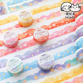 Telado 3m washi tape, ก้อนเมฆในฝัน, DIY bronzing สร้างสรรค์, สติ๊กเกอร์ตกแต่งรูปทรงพิเศษ