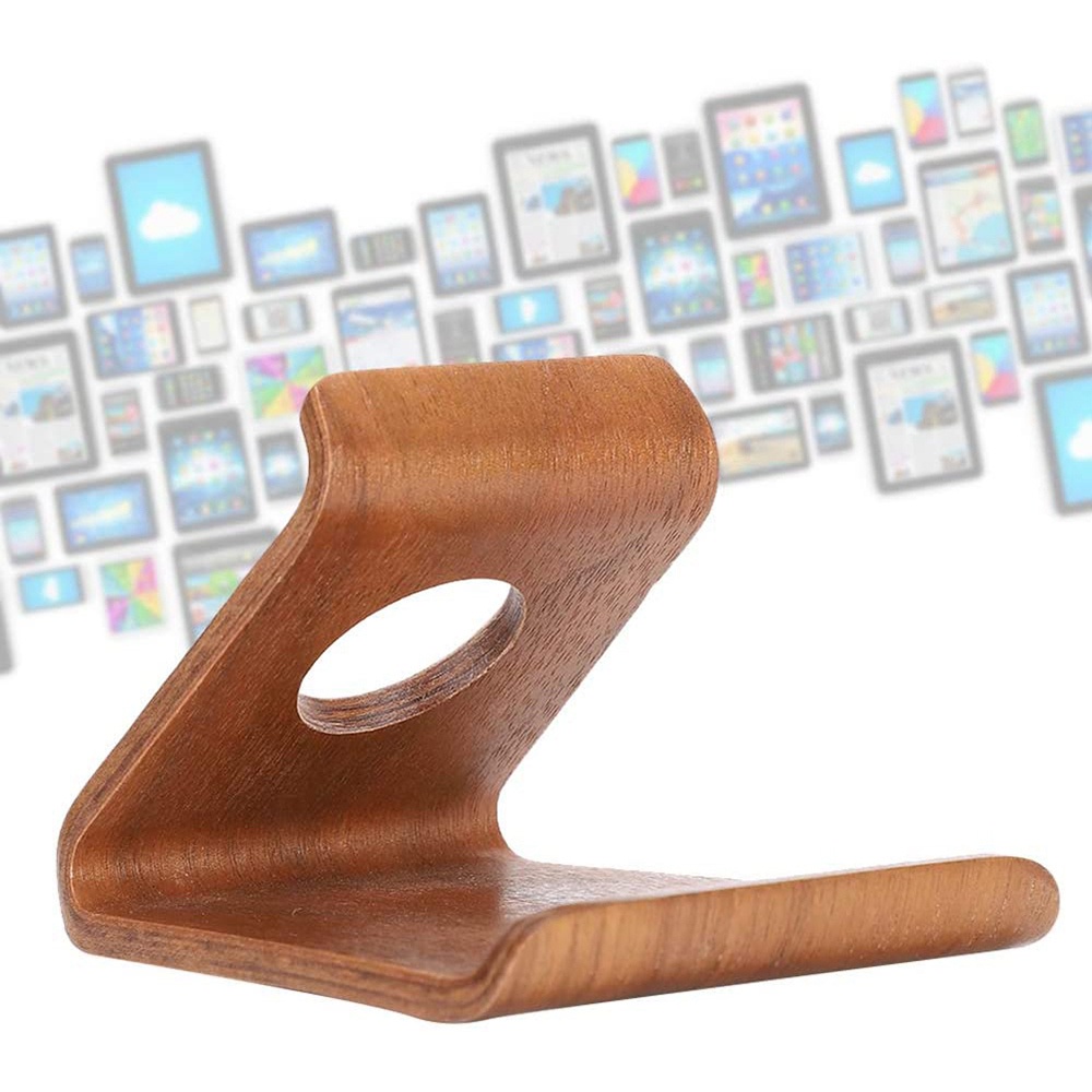 Wooden Mobile Phone Holder Desktop Universal Mobile Phone Base for All Smartphones and Tablets(Light Color) #5