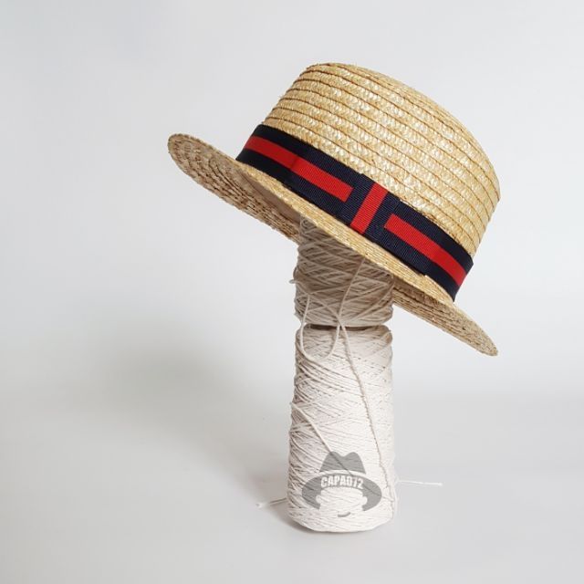 Straw boater hat size 5cm, หมวกคัพเค้กสาน หมวกปานามา ขนาดปีก 5cm